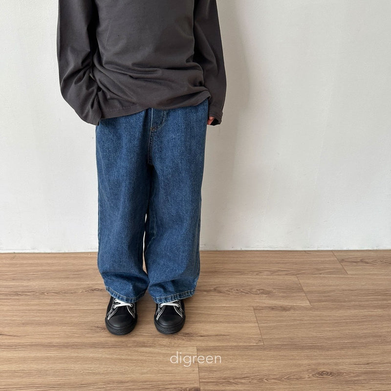 digreen / wide denim pants