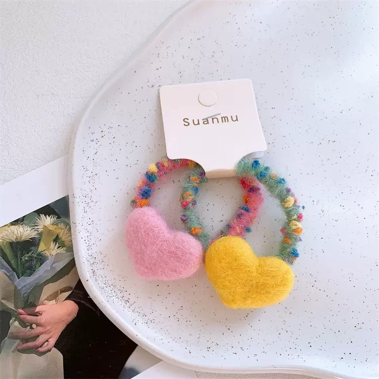 即納 fluffy heart hair gom（2peace set）
