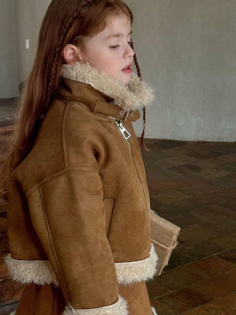 otaly / stand neck mouton coat【for kids , jr】