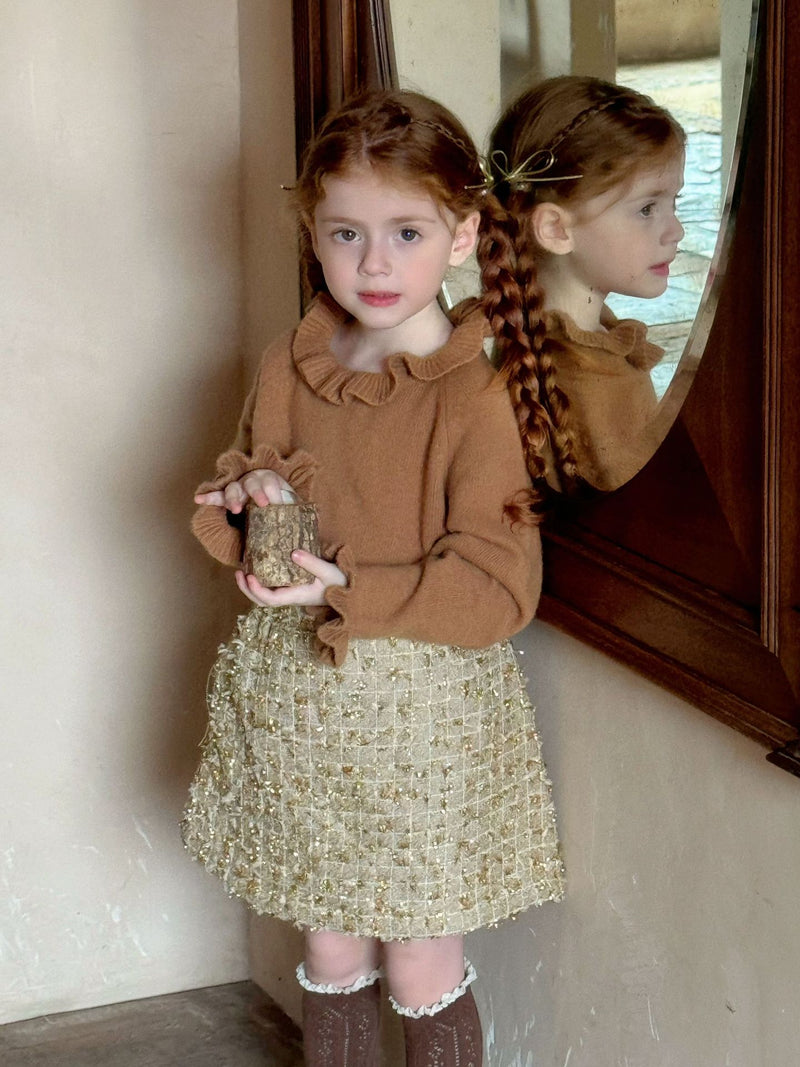 otaly / gold tweed skirt【for kids , jr】