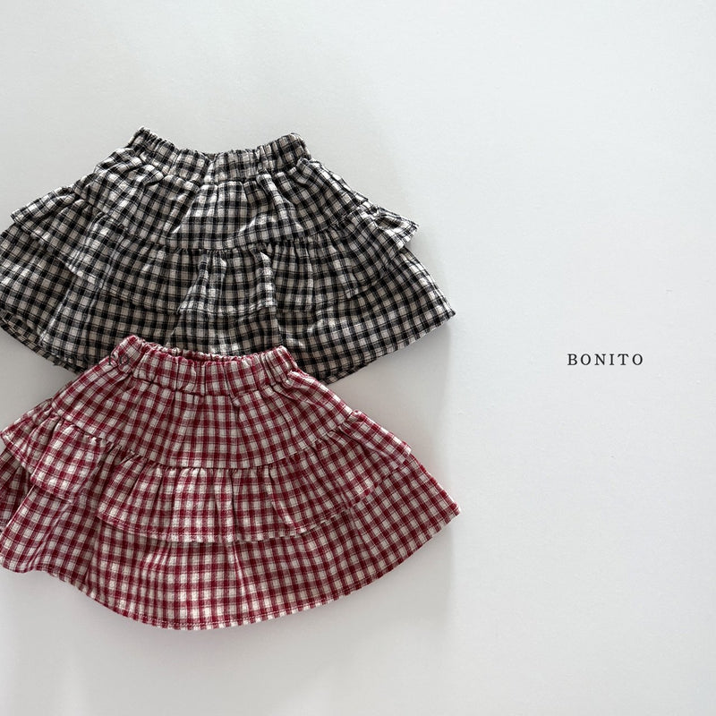bonito / check tiared skirt【for kids&Jr.】