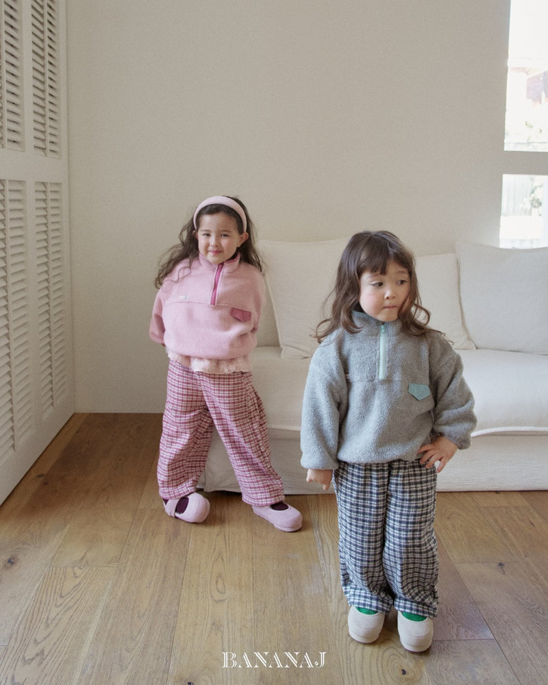 bananaj / cozy check pants【for kids & jr.】