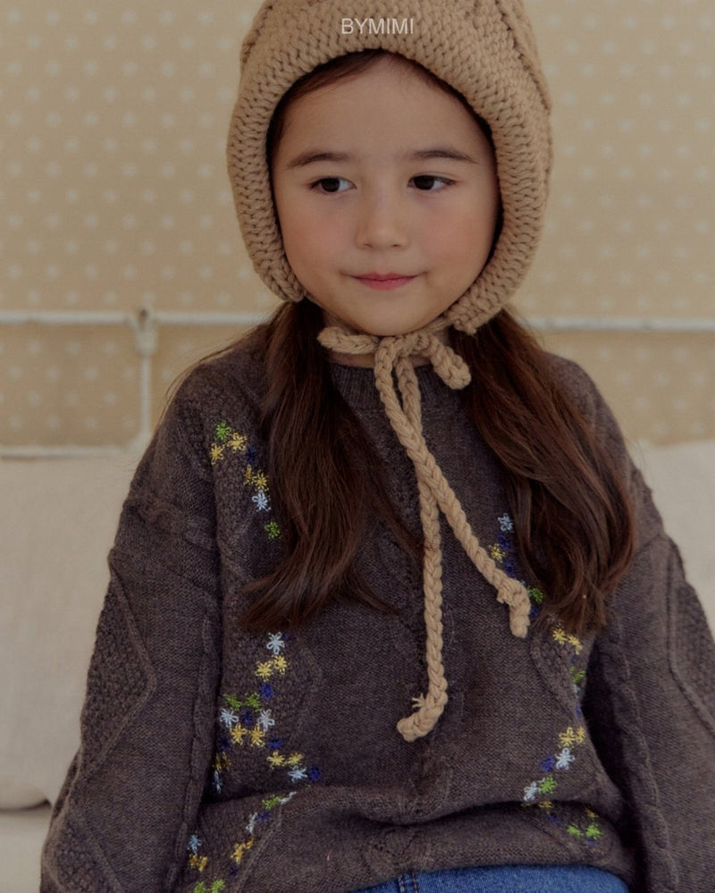 by mimi  / mini embroidery knit mtm【for kids , jr】