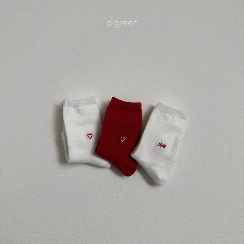 digreen / heart socks【for kids】