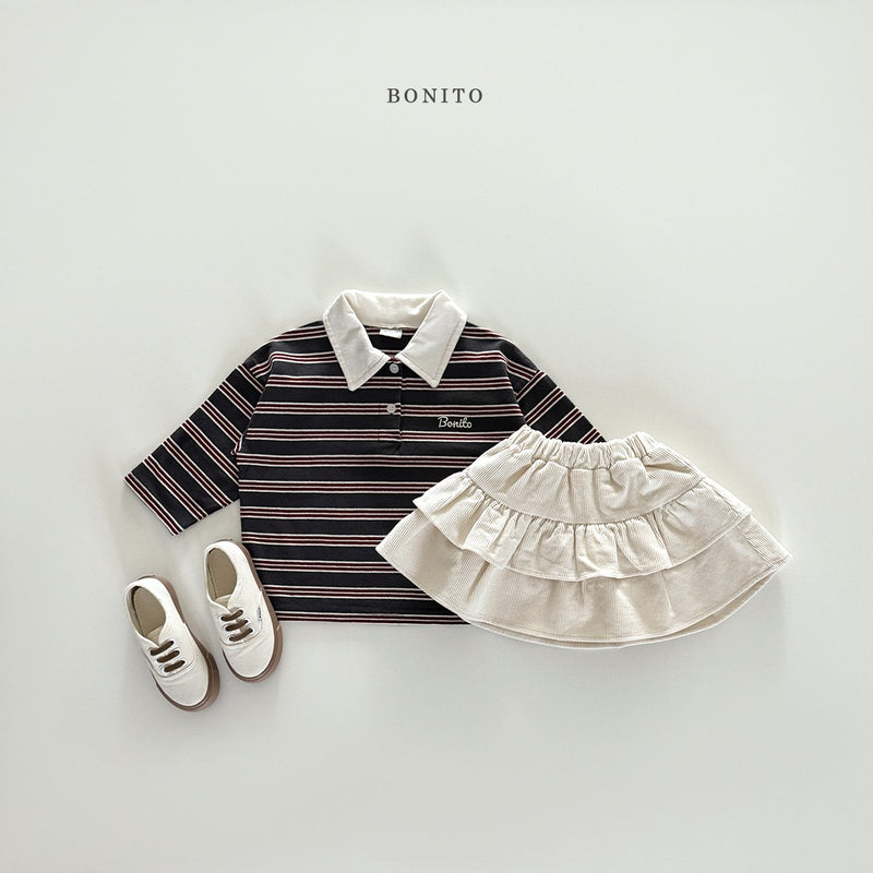 bonito / stripe collar t【for kids&Jr.】
