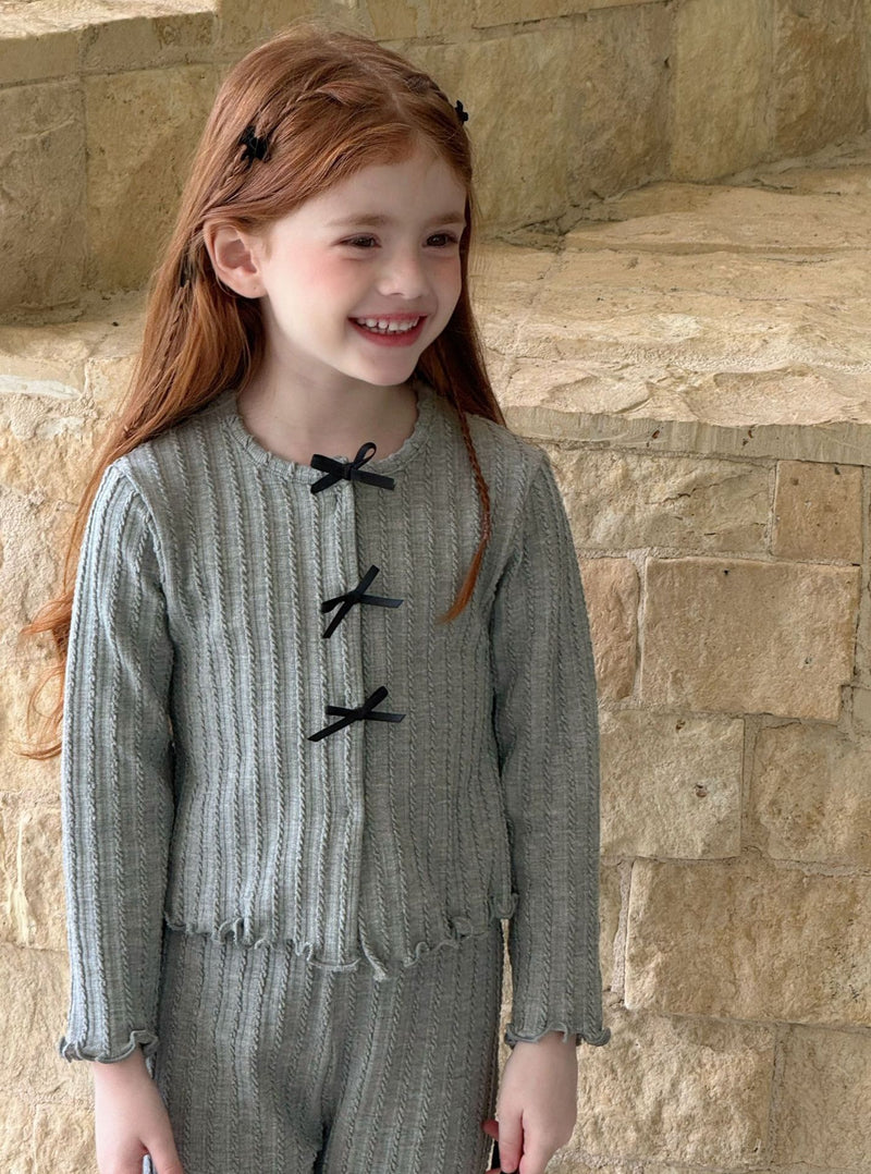 otaly / ribbon cardigan pants set【for kids , jr】(no.5699)