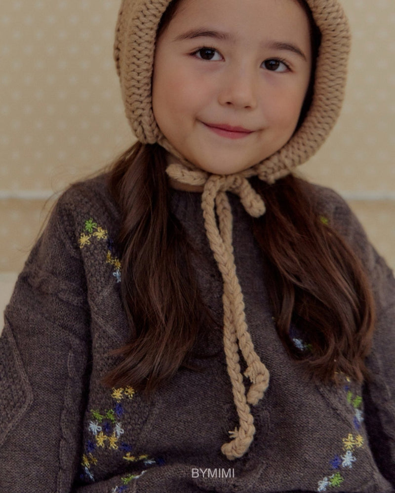 by mimi  / mini embroidery knit mtm【for kids , jr】