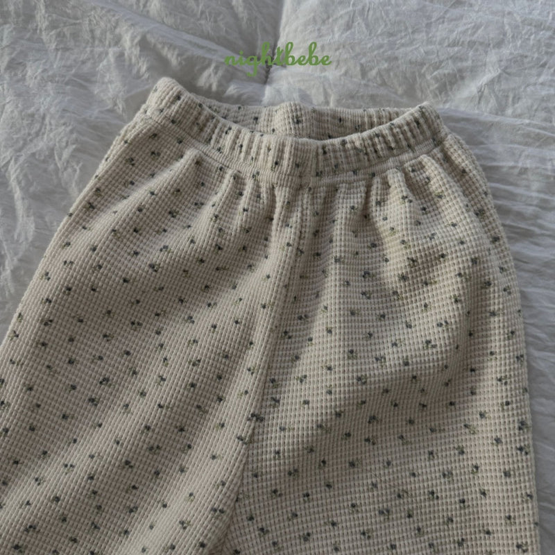 nightbebe / flower waffle jogger pants【for kids】