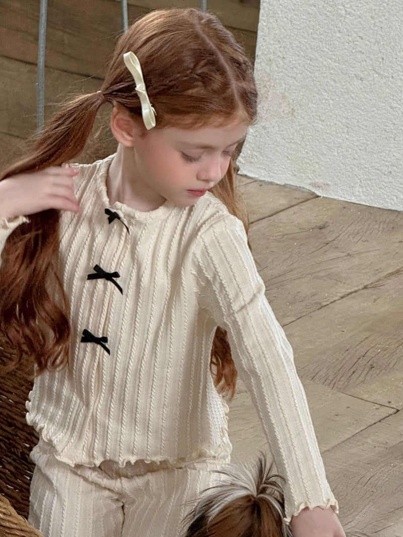 otaly / ribbon cardigan pants set【for kids , jr】(no.5699)