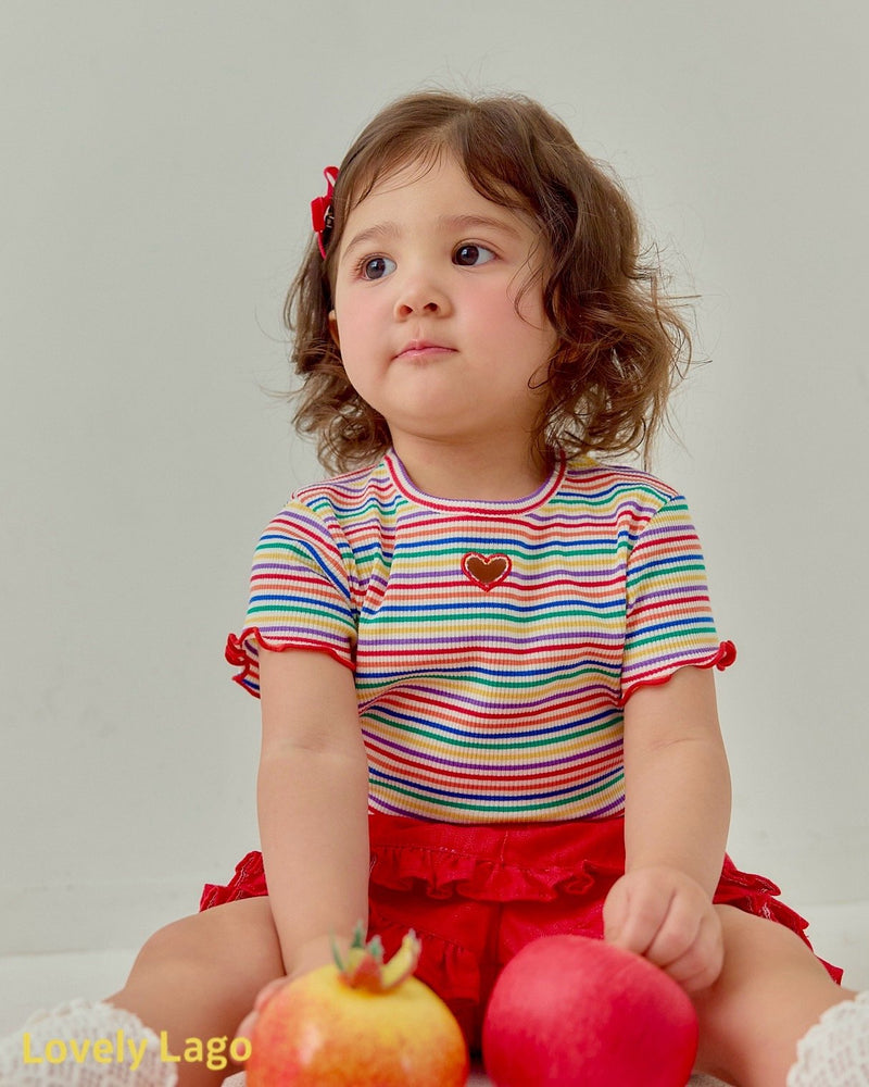 lago / heart rainbow t【for kids&Jr.】