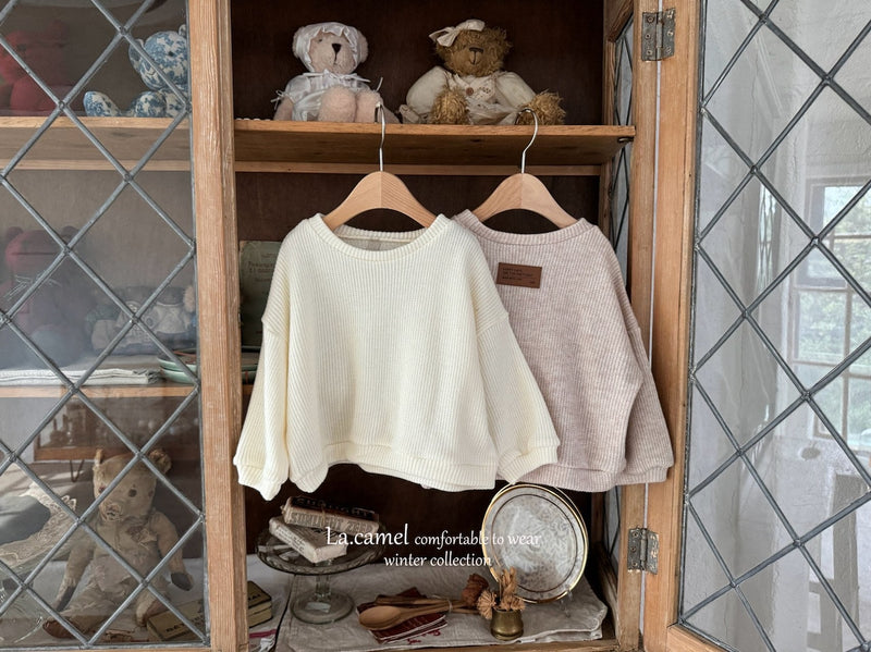 la camel  / label knit mtm【for kids 】