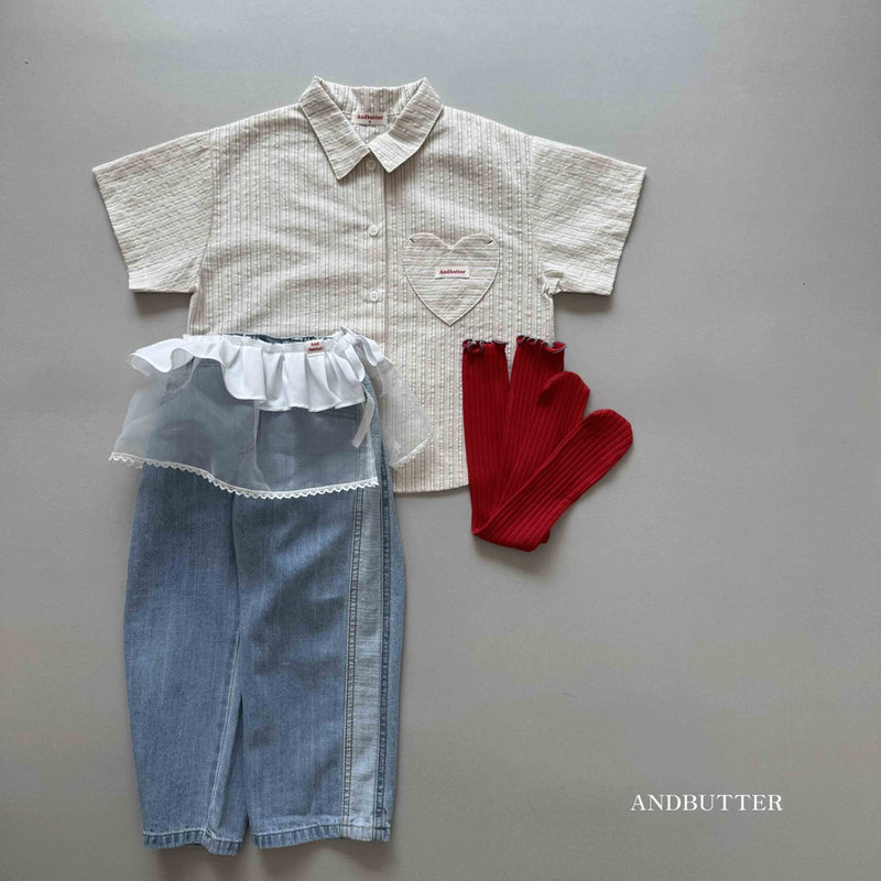 and butter / love point shirt【for kids & jr.】