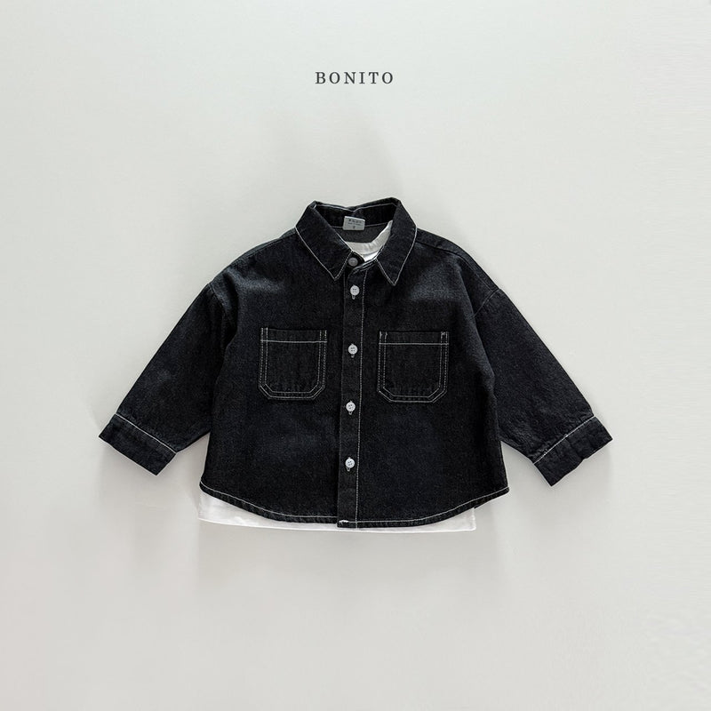 bonito / denim stitch shirt【for kids&Jr.】