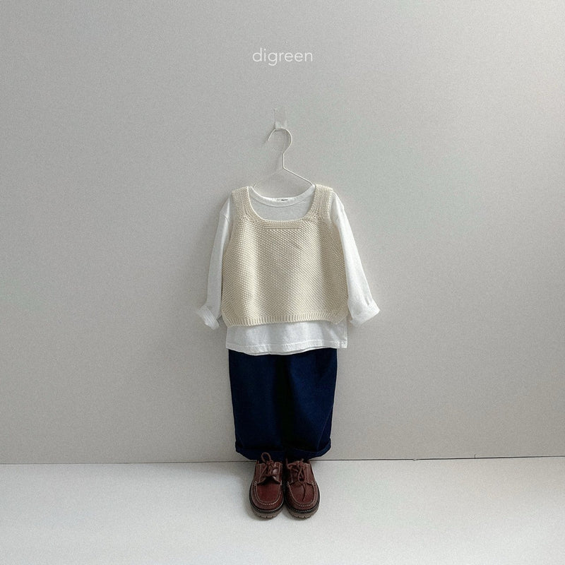 digreen / button vest【for kids】