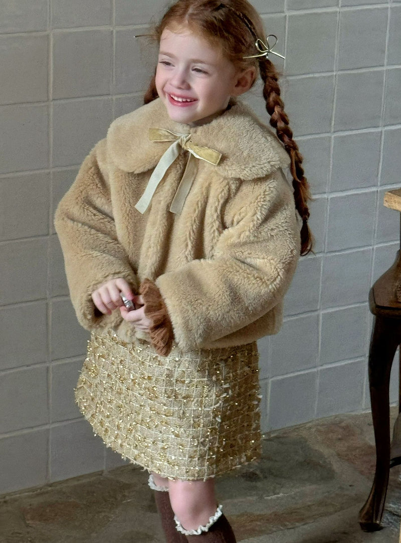 otaly / fur ribbon coat【for kids , jr】1359