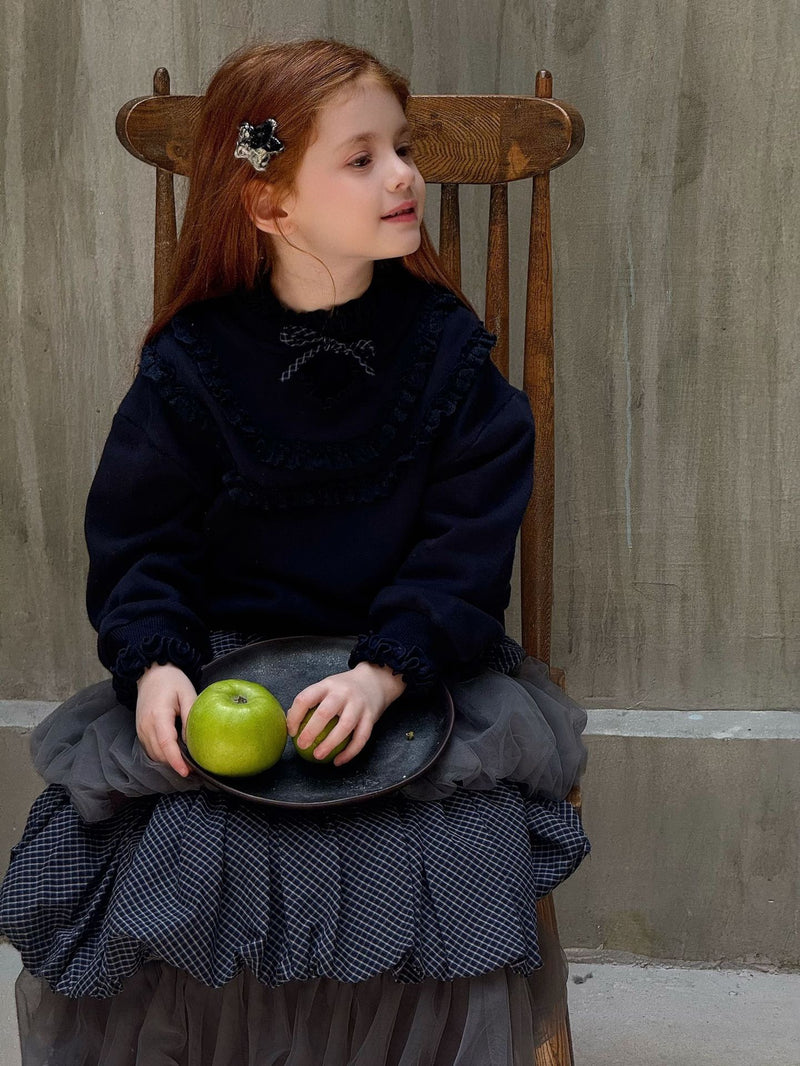 otaly / sheer check skirt【for kids , jr】(no.5721)