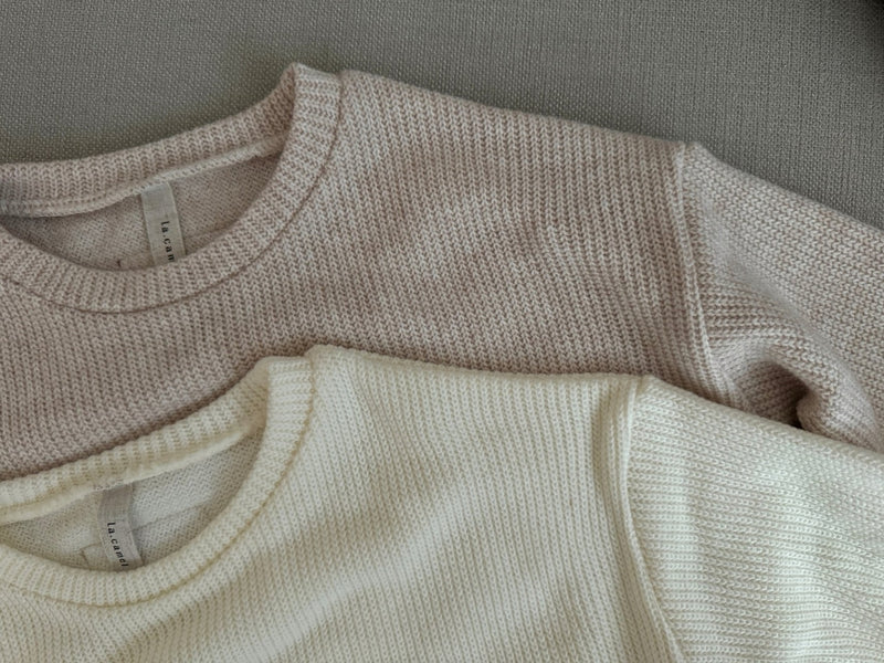 la camel  / label knit mtm【for kids 】