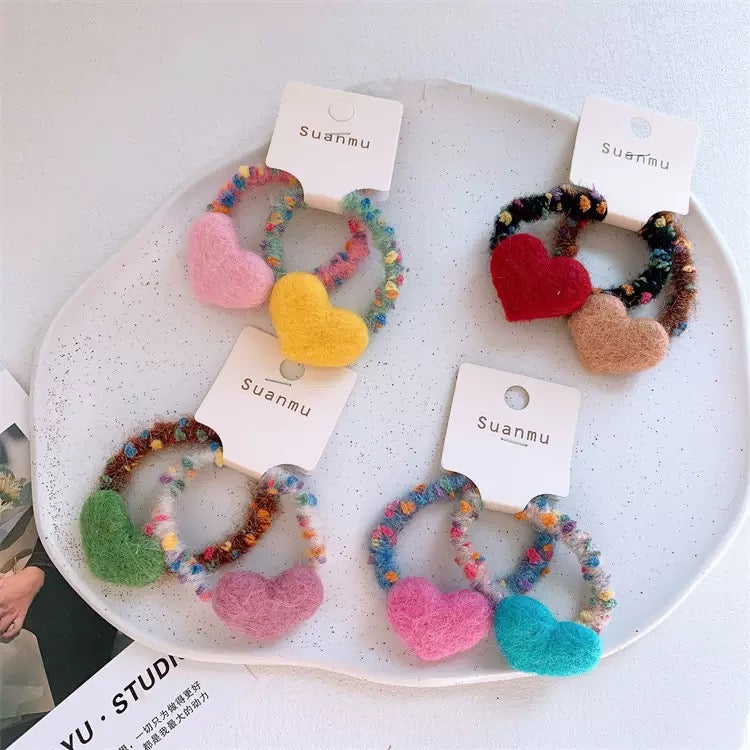 即納 fluffy heart hair gom（2peace set）