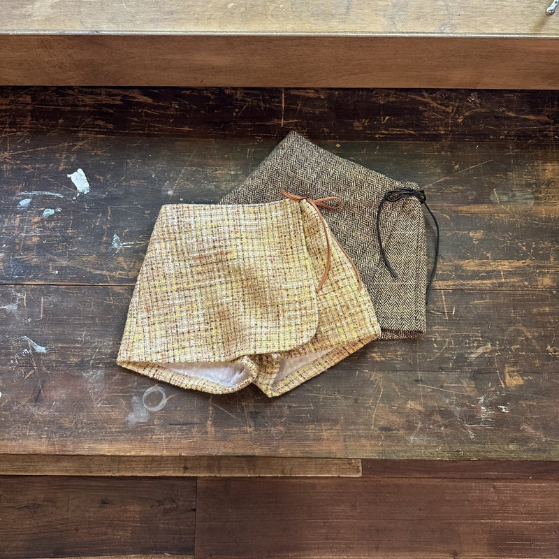 mon atelier / tweed wrap pants