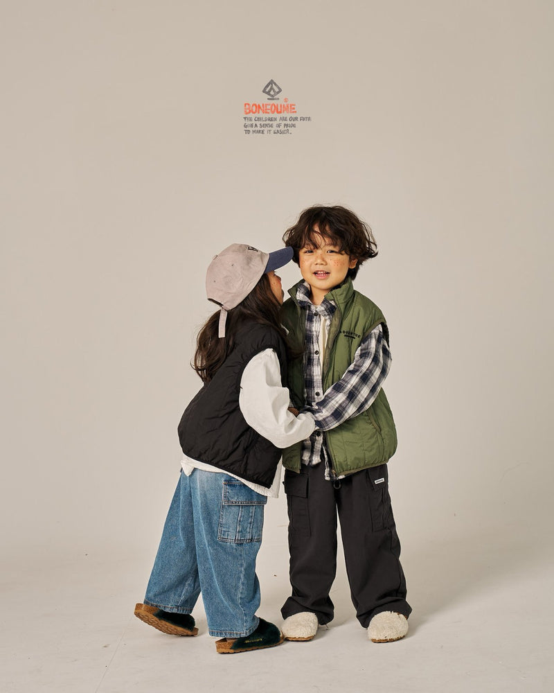 boneoune / double check shirt【for kids, Jr. 】