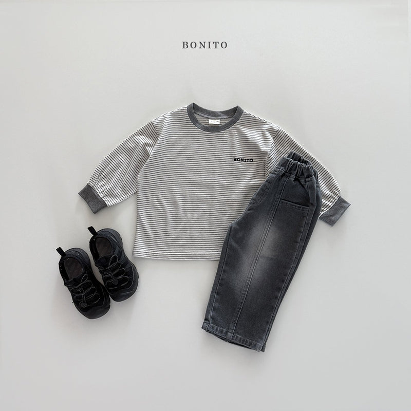 bonito / stripe rib t【for kids&Jr.】