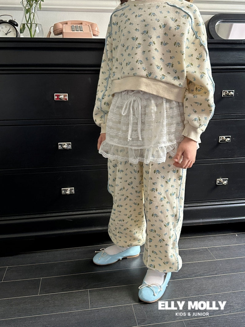 elly molly  / wrinkle waffle jogger pants【for kids, Jr. 】