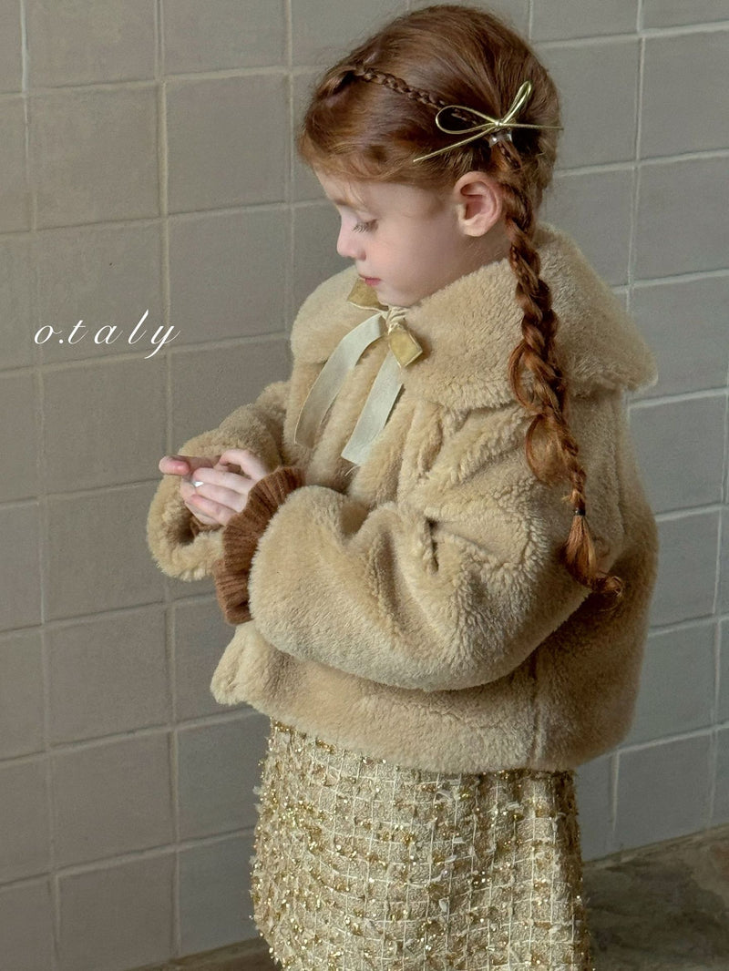 otaly / fur ribbon coat【for kids , jr】1359