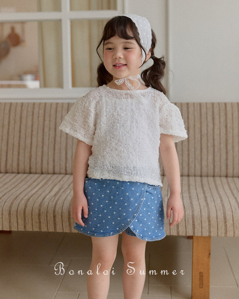bonaloi / bubble ribbon blouse 25ss【for kids&Jr.】