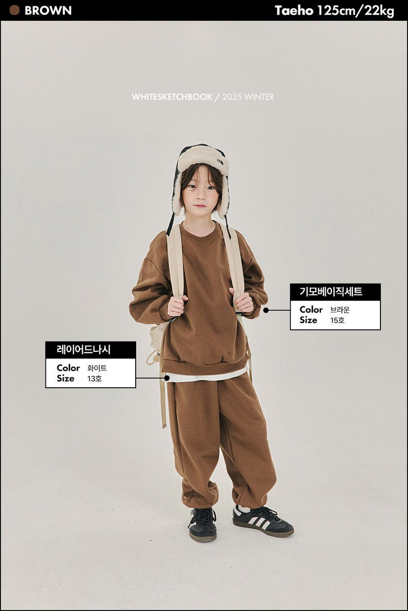 white sketch book /  warm basic pants【for kids&Jr.】