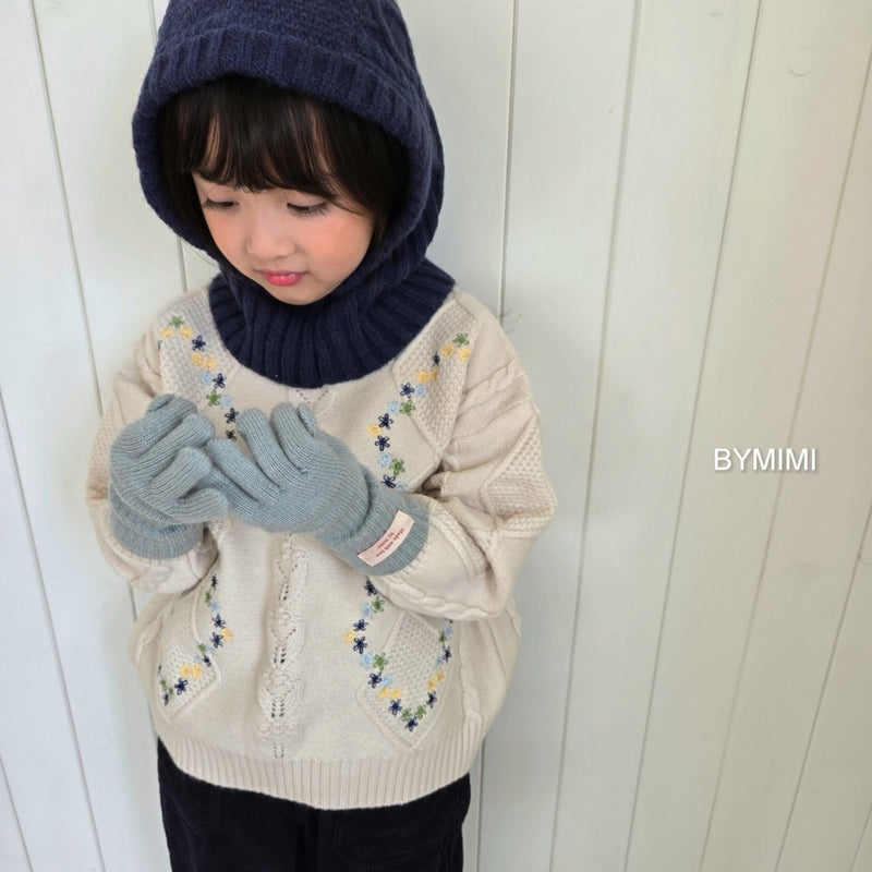 by mimi  / mini embroidery knit mtm【for kids , jr】