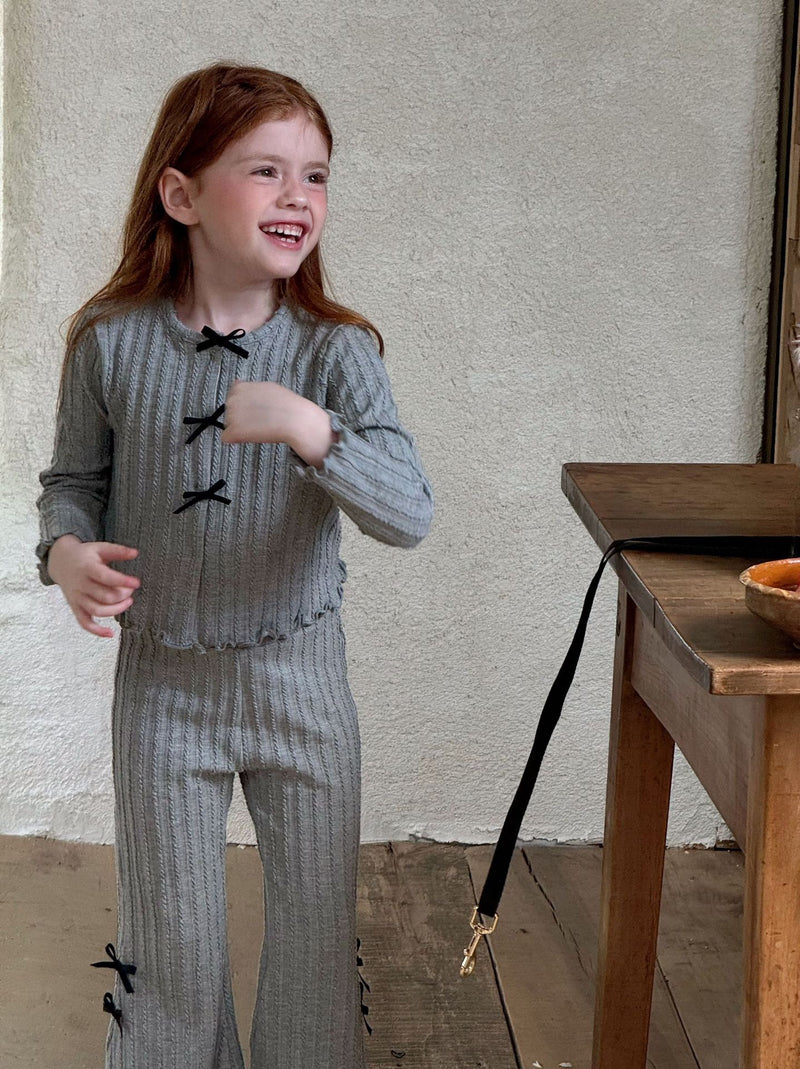 otaly / ribbon cardigan pants set【for kids , jr】(no.5699)