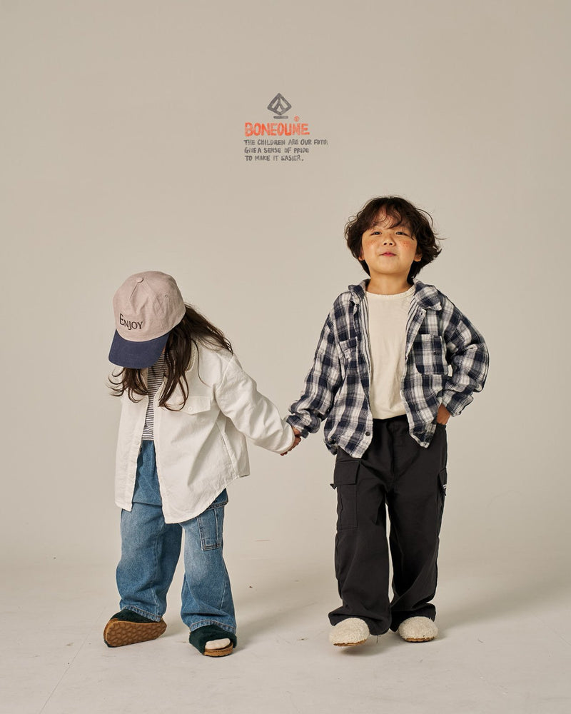 boneoune / double check shirt【for kids, Jr. 】