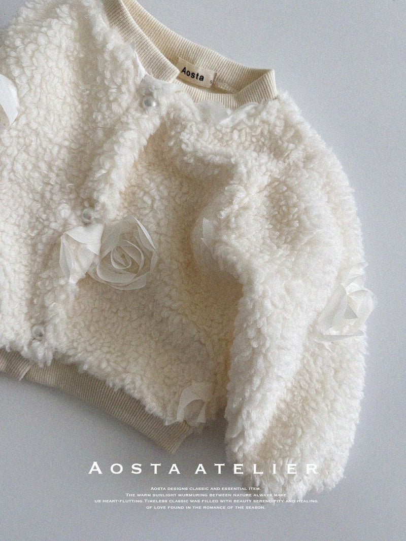 aosta / camellia fur cardigan