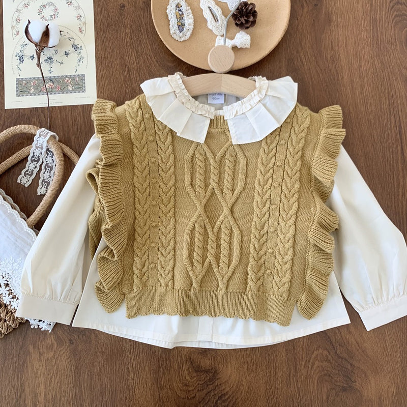 cable knit vest【for kids, jr. 】