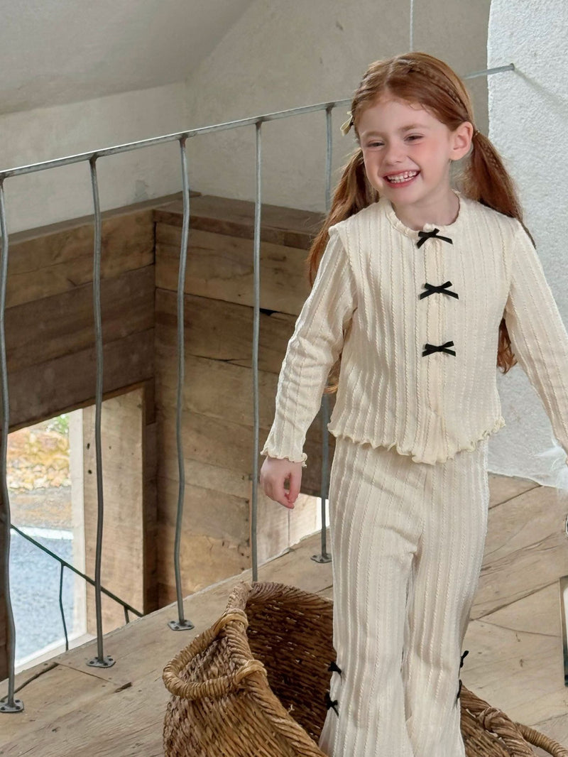 otaly / ribbon cardigan pants set【for kids , jr】(no.5699)