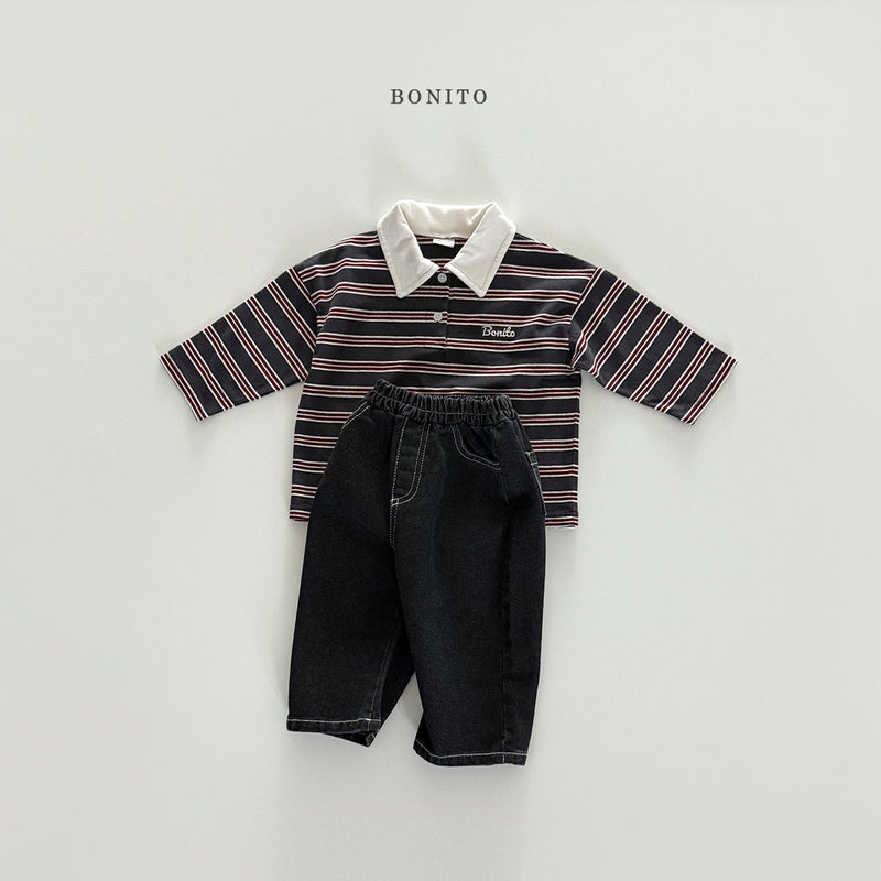 bonito / stripe collar t【for kids&Jr.】