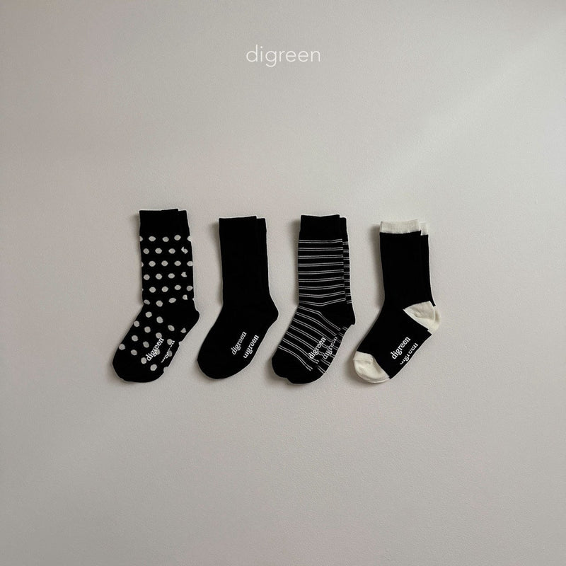 digreen / together black socks