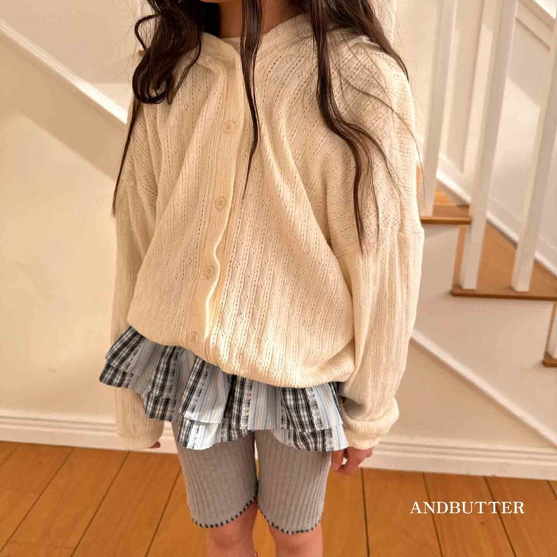 andbutter / check cancan skirt【for kids】