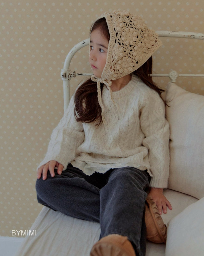 by mimi  / frill knit tee【for kids , jr】