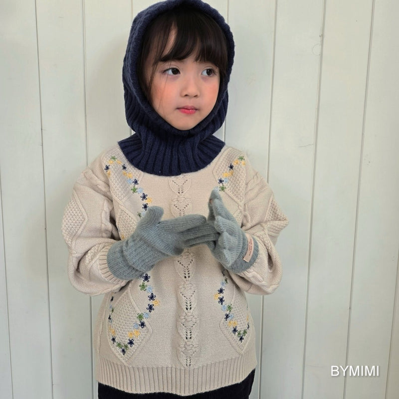 by mimi  / mini embroidery knit mtm【for kids , jr】