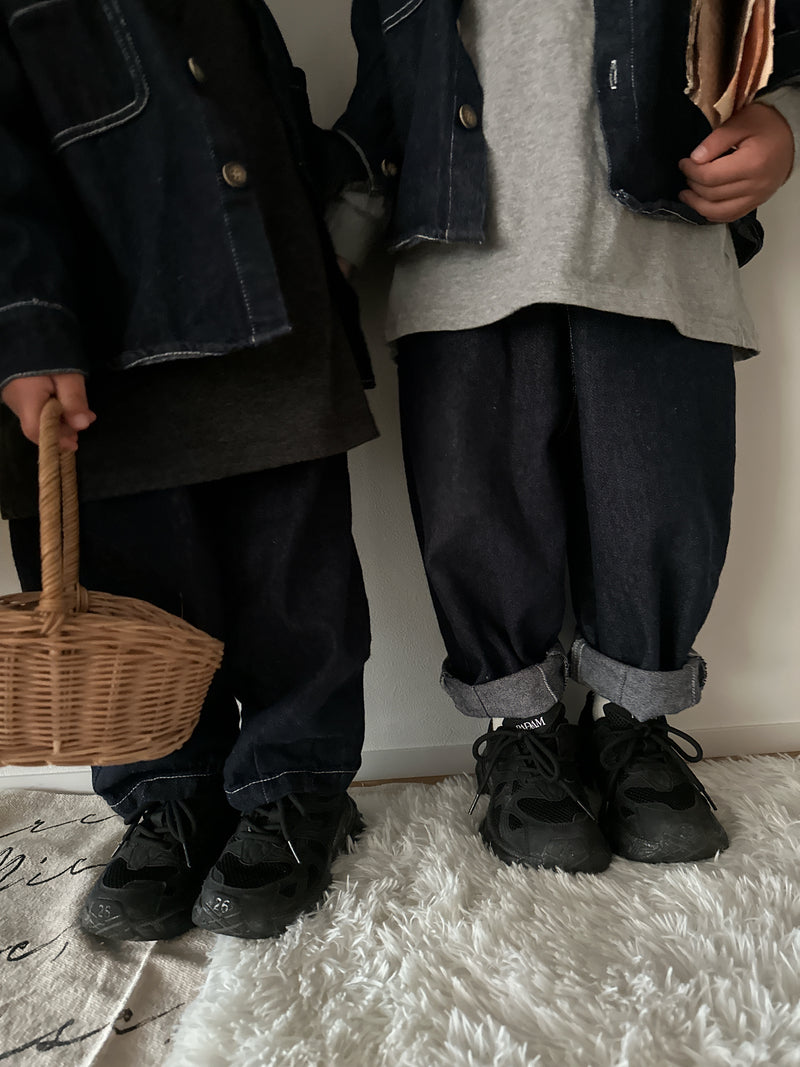 【一部即納 100/120size】indigo denim set up【for kids & jr.】