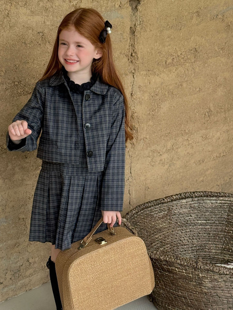 otaly /check one-piece & jacket【for kids , jr】