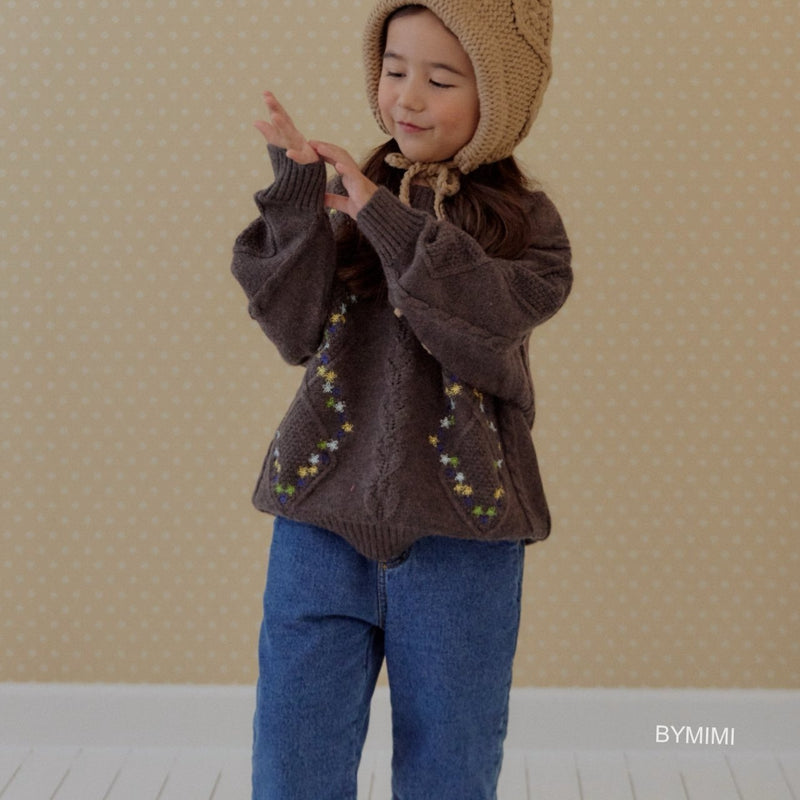 by mimi  / mini embroidery knit mtm【for kids , jr】