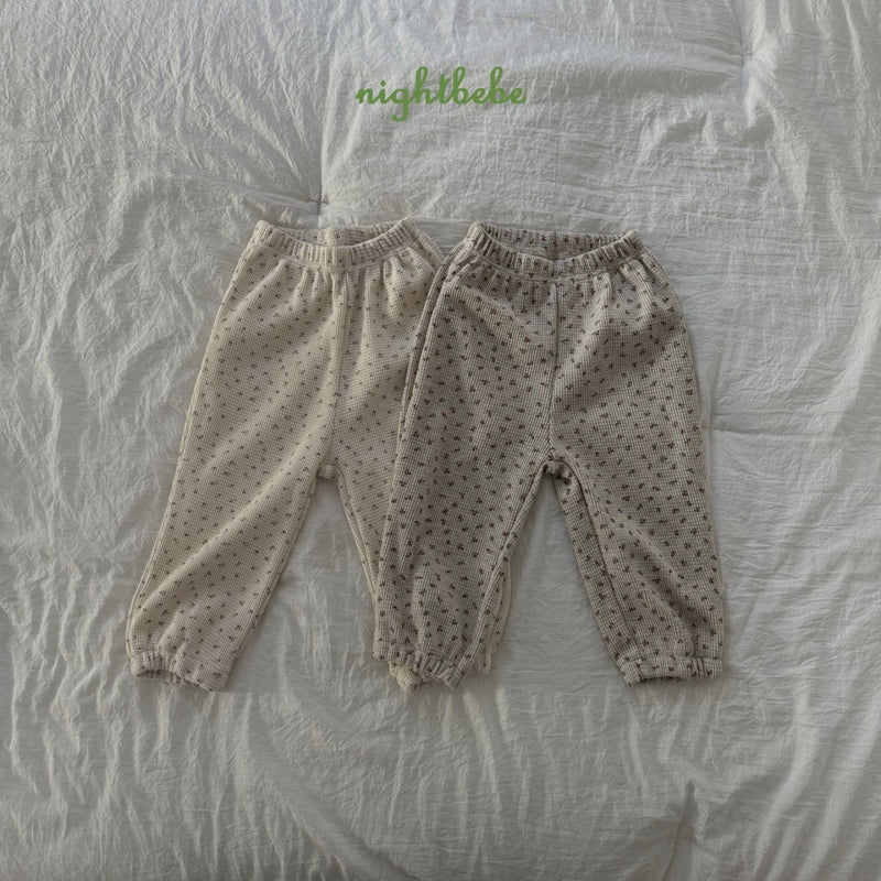 nightbebe / flower waffle jogger pants【for kids】