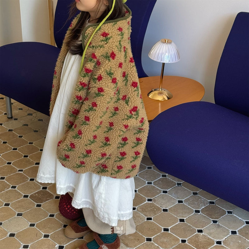 bright flower boa coat 【for kids&Jr.】