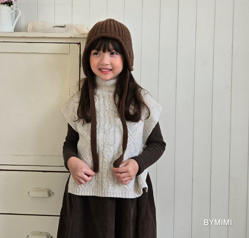 by mimi  / loose knit vest【for kids , jr】