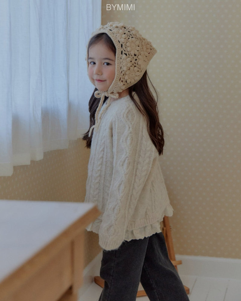 by mimi  / frill knit tee【for kids , jr】