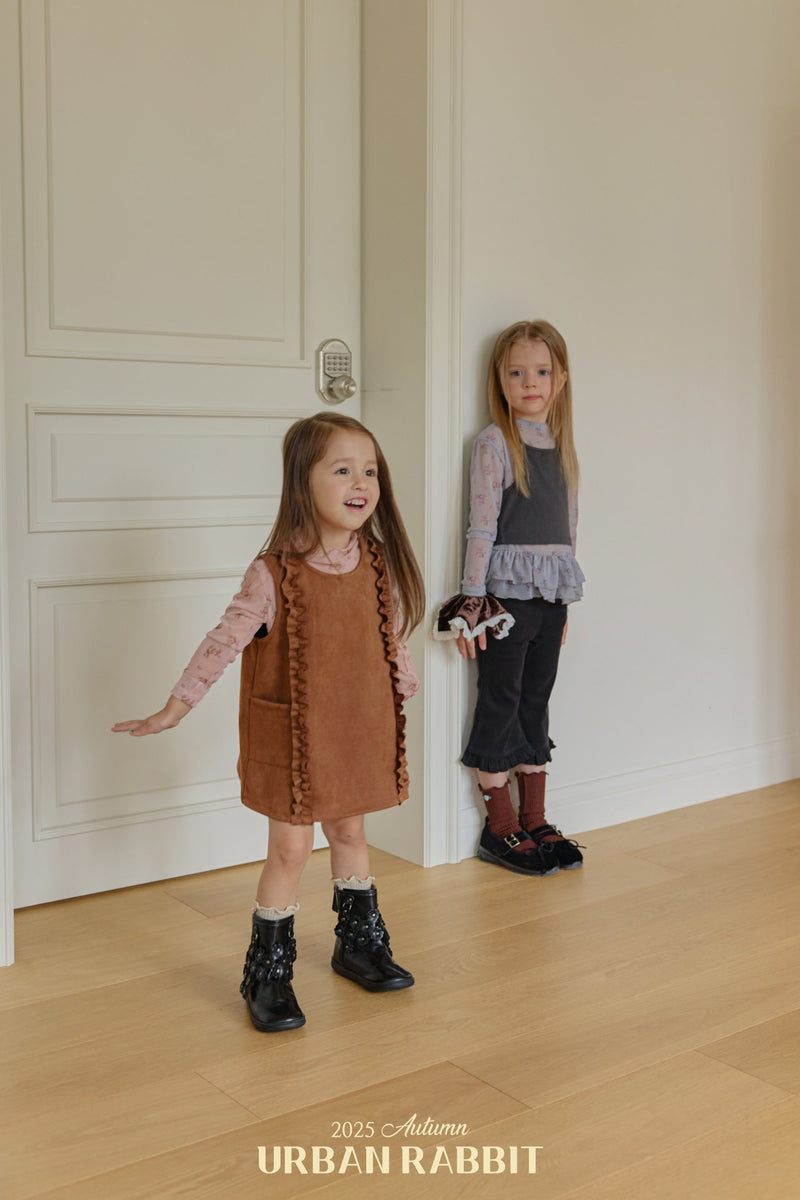 urban rabbit / suède frill one-piece【for kids & Jr.】