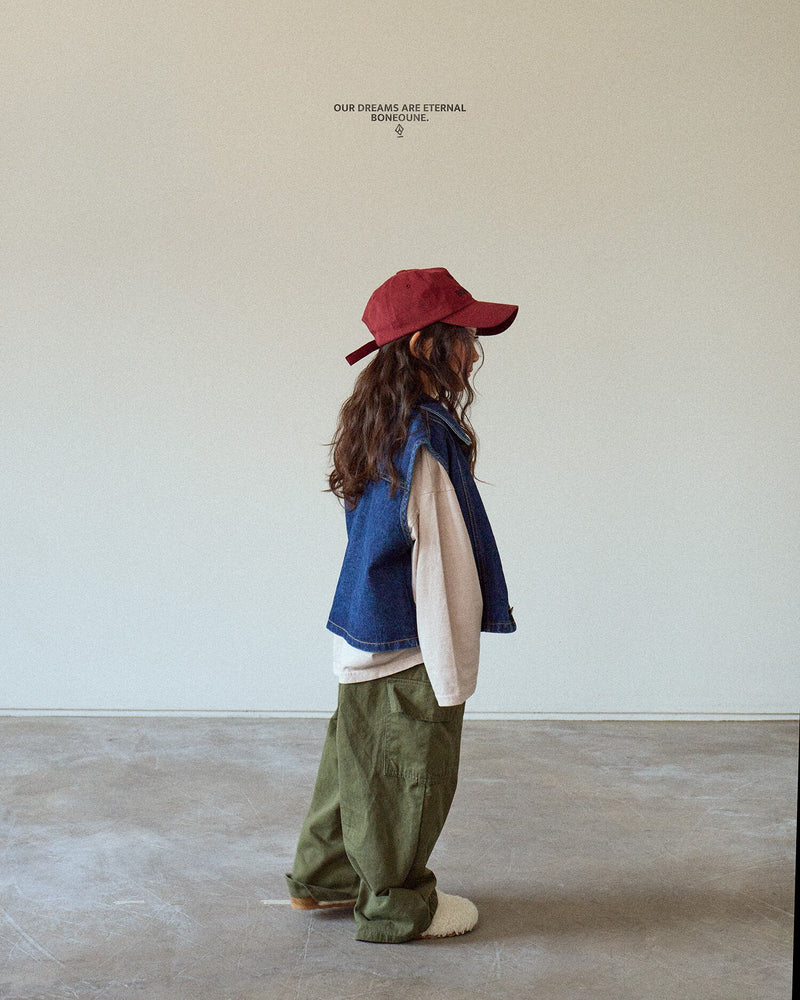 boneoune / haiten denim vest【for kids, Jr. 】