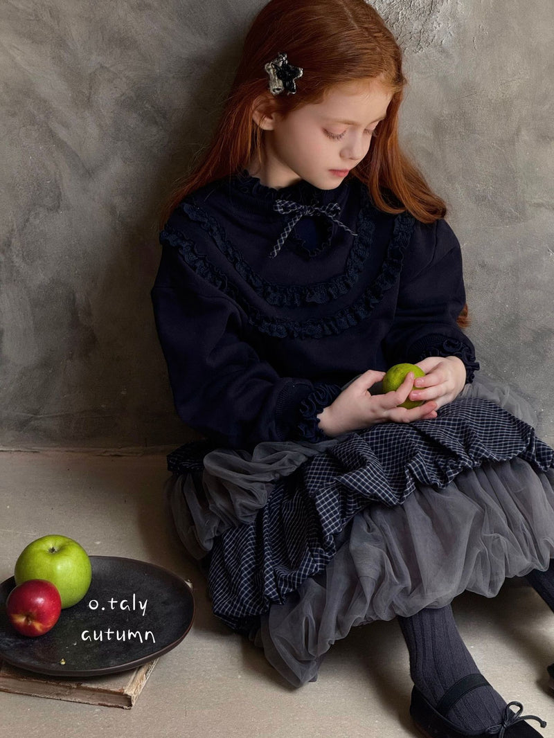 otaly / sheer check skirt【for kids , jr】(no.5721)